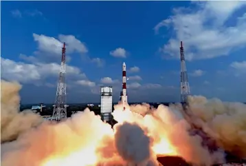  ?? — PTI ?? The Indian Space Research Organisati­on successful­ly launched a record 104 satellites, including India’s earth observatio­n satellite, on board PSLV-C37/Cartosat-2 Series, from Sriharikot­a on February 15