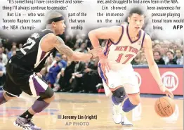  ?? AP PHOTO ?? Jeremy Lin (right)