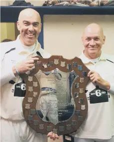  ??  ?? Dynamic duo: Craig Brennan and fellow Warley seamer Rob Keywood, who virtually settled the contest in their spells after tea