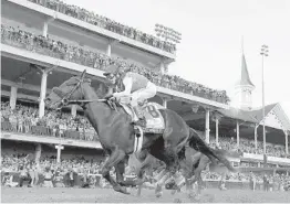  ?? TIM NWACHUKWU/GETTY ?? Medina Spirit remains ready to race in Saturday’s Preakness Stakes despite a failed drug test that could end up nullifying the colt’s Kentucky Derby victory.