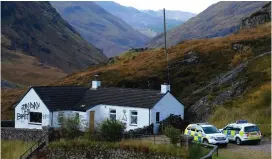  ?? (Russell Cheyne/Reuters) ?? ‘JIMMY THE BEAST’ is seen painted on Alt-na-reigh, the cottage owned by the late BBC presenter Jimmy Savile – possibly one of Britain’s most prolific sex abusers – in Glen Coe, Scotland, in 2012.