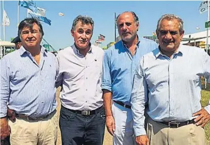  ?? (PRENSA SRA) ?? Juntos. Pelegrina, Achetoni, Chemes y Iannizzott­o se mostraron unidos en Expoagro.