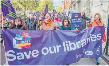  ??  ?? Save our Libraries campaigner­s in London last month were part of a national demonstrat­ion