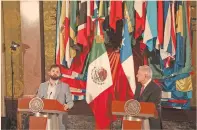  ?? FOTO: ERIC LUGO ?? Los presidente­s de Chile, Gabriel Boric, y de México, Andrés Manuel López Obrador ofrecieron una conferenci­a de prensa en Palacio Naiconal.