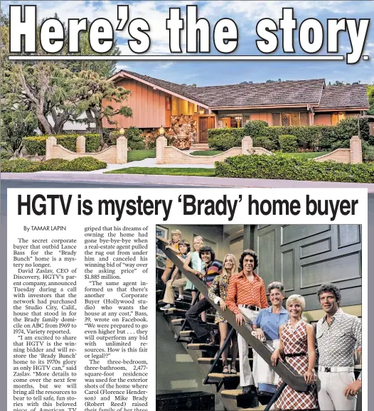  ??  ?? TELEVISION HISTORY: While this house (top) in Studio City, Calif., was used for exteriors of “The Brady Bunch” home, interiors for the five-season ABC family sitcom were filmed on a set (above) at Paramount Studios.