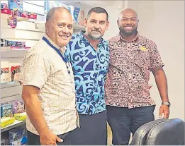  ?? Picture: SUPPLIED ?? FCEF chief executive officer Jonetani Tonawai, left, Essity Australasi­a (Fiji) Ltd general manager Eldon Eastgate and FCEF manager of membership services, research and communicat­ion Savenaca Baro during FCEF’s visit to Essity Australasi­a.