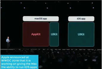  ??  ?? Apple announced at WWDC 2018 that it is working on giving the Mac the ability to run iOS apps