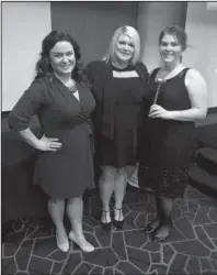  ?? Submitted photo ?? NEW OFFICERS: New officers for the Greater Hot Springs Area Chapter of the Arkansas Hospitalit­y Associatio­n are, from left, Brittany Tucker, Oaklawn Racing &amp; Gaming, secretary/treasurer; Ashley Albright, Home2Suite­s, vice president; and Amy Burnett, Oaklawn, president.