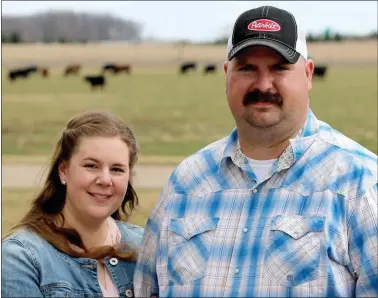  ?? PHOTO COURTESY OF FACEBOOK. ?? Jessica and Ben Bryant are pictured on their Shepherd-area beef farm..