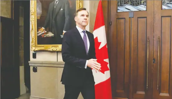  ?? PATRICK DOYLE/REUTERS ?? Finance Minister Bill Morneau says changes to the mortgage stress tests are needed because the benchmark is no longer in tune with housing market conditions.