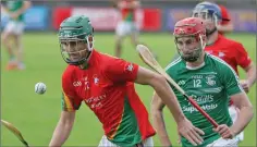  ??  ?? Kevin Ryan (Rapparees) is chased by Conor Hughes (Naomh Eanna) in their Pettitt’s SHC tie in Innovate Wexford Park.