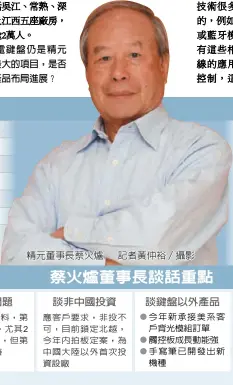 蔡火爐董事長談話重點- PressReader