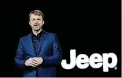  ?? [AP FILE PHOTO] ?? Mike Manley, head of Jeep Brand, introduces the 2019 Jeep Cherokee during the North American Internatio­nal Auto Show, in Detroit in January.. Fiat Chrysler’s board on Saturday named Manley replace seriously ill CEO Sergio Marchionne.