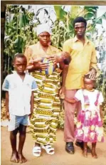  ?? ?? Neayambeje Kalinda, left, his siblings and parents fled their native country, the Democratic Republic of the Congo, when he was a small boy. He would end up spending 22 years of his life in a refugee camp in Uganda.