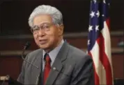  ?? ALEX BRANDON — THE ASSOCIATED PRESS FILE ?? Then-Sen. Daniel Akaka, D-Hawaii, speaks during a 2011 news conference on Capitol Hill in Washington.
