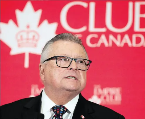  ?? FRANK GUNN / THE CANADIAN PRESS ?? Public Safety Minister Ralph Goodale has ordered officials in his department to review the use of the words Sikh, Sunni and Shia when describing terrorist threats to Canada.