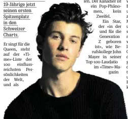  ?? UNIVERSAL ?? Shawn Mendes macht Musik, um Ängste zu zügeln – mit Erfolg.