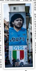  ?? ?? Iconic: one of the many murals of Diego Maradona found in Naples