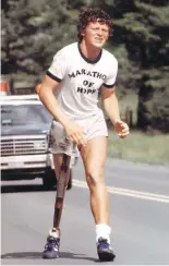  ??  ?? Terry Fox on his Marathon of Hope in 1981.