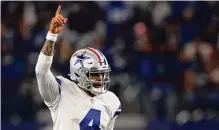  ?? Ron Jenkins/associated Press ?? Dak Prescott and the Cowboys are looking more and more like one of the favorites to represent the NFC in the Super Bowl.