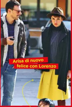  ??  ?? Arisa di nuovo felice con Lorenzo