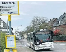  ?? FOTO: RENTZSCH ?? Mit der Haltestell­e „Nordkanal“in Grefrath ist zumindest ein Teil des Grefrather Westens an den ÖPNV angebunden.