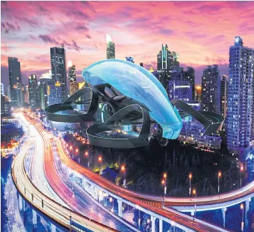  ??  ?? This undated artist rendering released by Cartivator shows a flying car.