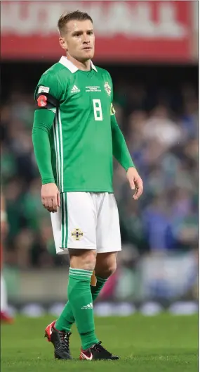  ??  ?? Steven Davis is in line to collect his 113th cap for Northern Ireland