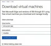  ??  ?? Auf der Microsoft-Site erhalten Sie virtuelle Windows-Appliances mit einer 90-tägigen Probezeit.
