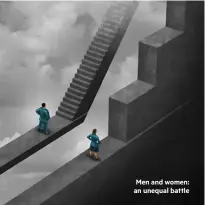  ??  ?? Men and women: an unequal battle