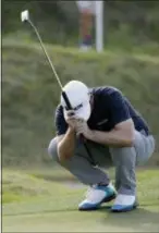  ?? ERIC GAY — THE ASSOCIATED PRESS ?? Keegan Bradley reacts to missing a putt on the 16th hole during roundrobin play at the Dell Technologi­es Match Play tournament Wednesday in Austin, Texas.