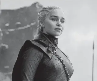  ??  ?? Daenerys Targaryen (Emilia Clarke) becoming the Mad Queen wasn’t without clues in prior seasons of “Games of Thrones.”