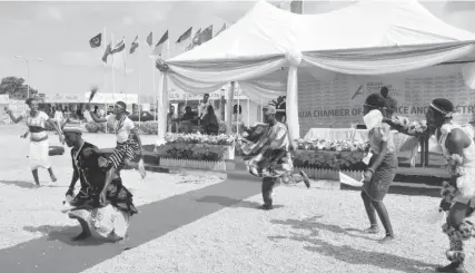  ?? Photo: NAN ?? A cultural troupe performs during the closing ceremony of the Internatio­nal Trade Fair in Abuja at the weekend