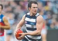  ??  ?? TARGET: Patrick Dangerfiel­d of the Cats in action.