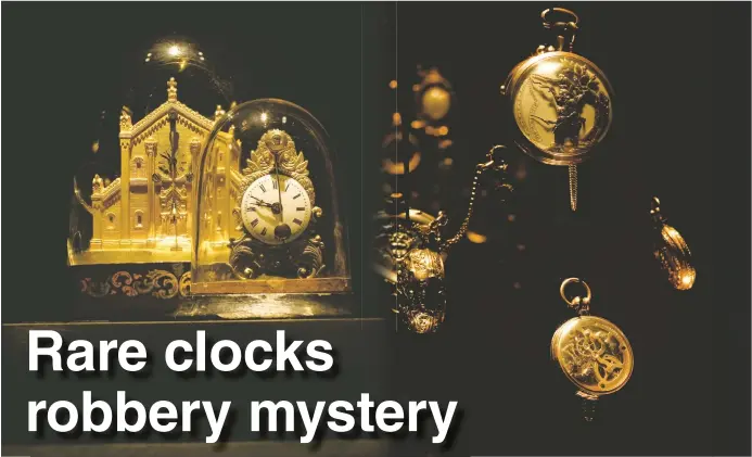  ?? (Photos: Yoram Aschheim) ?? CLOCKS AND pocket watches on show as part of ‘In Search of Lost Time’ exhibition at the Museum for Islamic Art in Jerusalem.