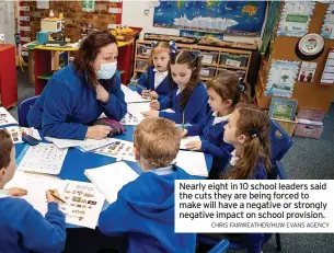  ?? CHRIS FAIRWEATHE­R/HUW EVANS AGENCY ?? Nearly eight in 10 school leaders said the cuts they are being forced to make will have a negative or strongly negative impact on school provision.