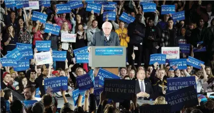  ??  ?? IOWA: Democratic Presidenti­al Candidate Bernie Sanders speaks at the University of Iowa in Iowa City. — AFP