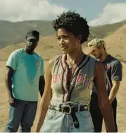  ?? UNIVERSAL PICTURES ?? Daniel Kaluuya, from left, Keke Palmer and Brandon Perea in “Nope.”