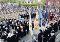  ??  ?? ●●Last year’s Remembranc­e Sunday Service at Stockport War Memorial