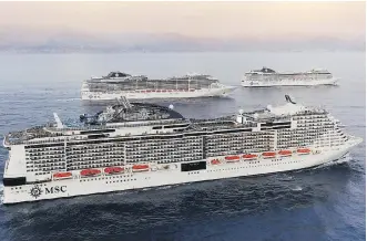  ?? MSC CRUISES ?? By 2019, MSC Cruises will have three of its newest and most impressive ships sailing to the Caribbean from Florida, with a few sailings departing from New York and visiting Canadian ports first.