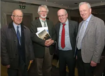  ??  ?? At the Wexford Historical Society meeting for the book launch in the Ferrycarri­g Hotel: Austin O’Sullivan, Bernard Browne, Kevin Whelan and Jarlath Glynn.