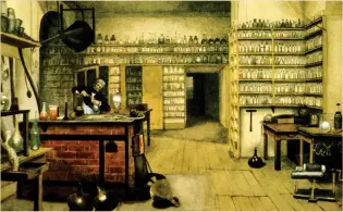  ??  ?? Right: Faraday in his laboratory at the Royal Institutio­n, from a painting by Harriet Moore