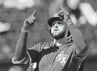  ?? Charlie Riedel / Associated Press ?? The Rangers likely want to see if Joey Gallo can rebound from a dismal 2020 before offering him a long-term extension. The two sides did reach a $6.2 million deal in arbitratio­n, however.