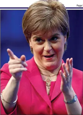  ??  ?? Joined Project Fear: Nicola Sturgeon threatens a new referendum