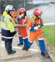  ?? PICTURE / SUPPLIED ?? Two of the current crop of Youth in Emergency Services trainees in action.