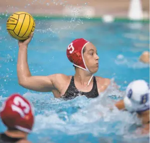  ?? Lyndsay Radnedge / Stanford Athletics ?? Two-time Olympian Maggie Steffens leads Stanford in scoring with 50 goals this season. That gives her 214 for her career, tied for fourth place in school history.