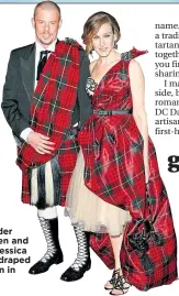  ?? ?? Alexander Mcqueen and Sarah Jessica Parker draped in tartan in 2006