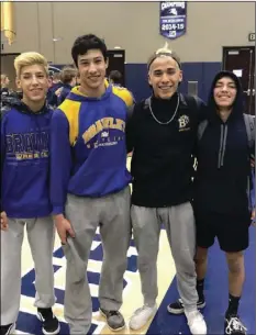  ?? COURTESY PHOTO ?? Four Brawley Wildcats headed to state-level competitio­n in Bakersfiel­d. From left to right: Anthony Maldonado, Jayden Smith, JJ Guiterrez, and Daniel Moreno.