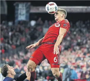  ?? STEVE RUSSELL/TORONTO STAR FILE PHOTO ?? Toronto FC defender Nick Hagglund is on the cusp of his 100th appearance with the club, but injuries and illness mean it took a special kind of effort to get there.