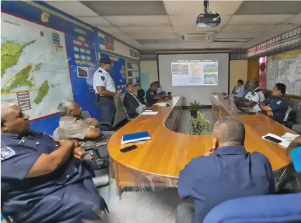  ??  ?? Minister of Defence and National Security, Inia Seruiratu pays a courtesy visit to the Police officers in the Northern Division on June 11,2020.